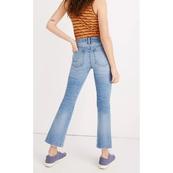 Madewell Cali Demi-Boot Jeans Womens 32 Light Wash High Rise Button Fly Stretch - Picture 2 of 16